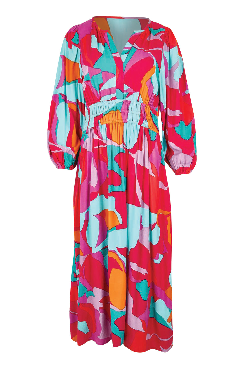 Product shot of the Gwyn Midi Dress – Marble in colour Marble, from the front