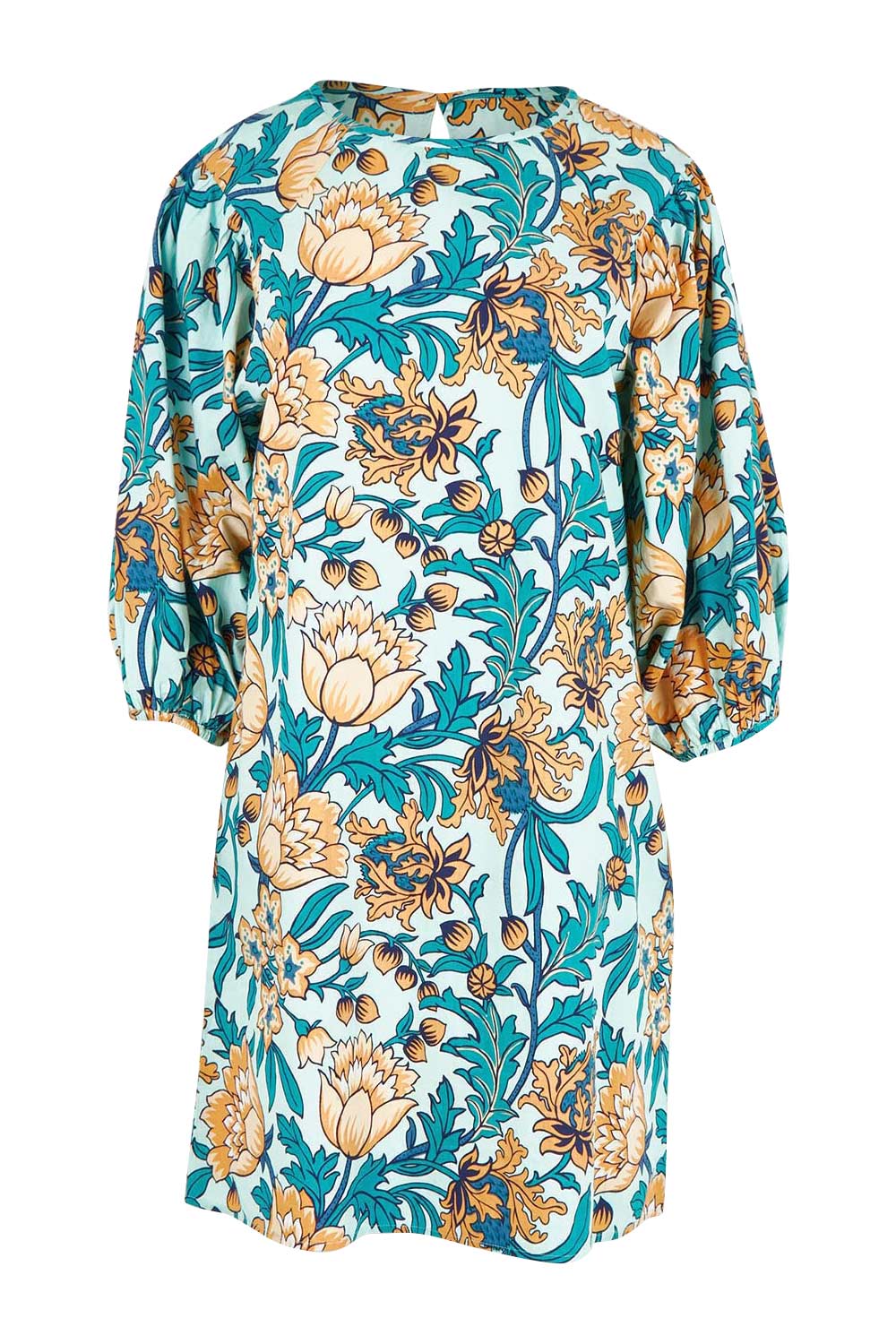 Product shot of the Josephine Cotton Dress in colour Thistle, from the front