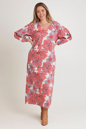 Model Chanel wearing size 16 of the Aimee Aline Cotton Dress in colour Rosettes, from the front, showing the whole outfit