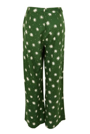 Product shot of the Patricia Cotton Pant in colour Nightsky (Green), from the back
