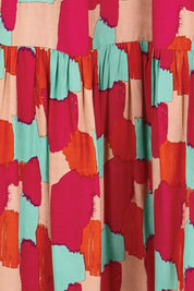 Product shot of the Ella Tiered Skirt – Paintbrush in colour Paintbrush, showing detail