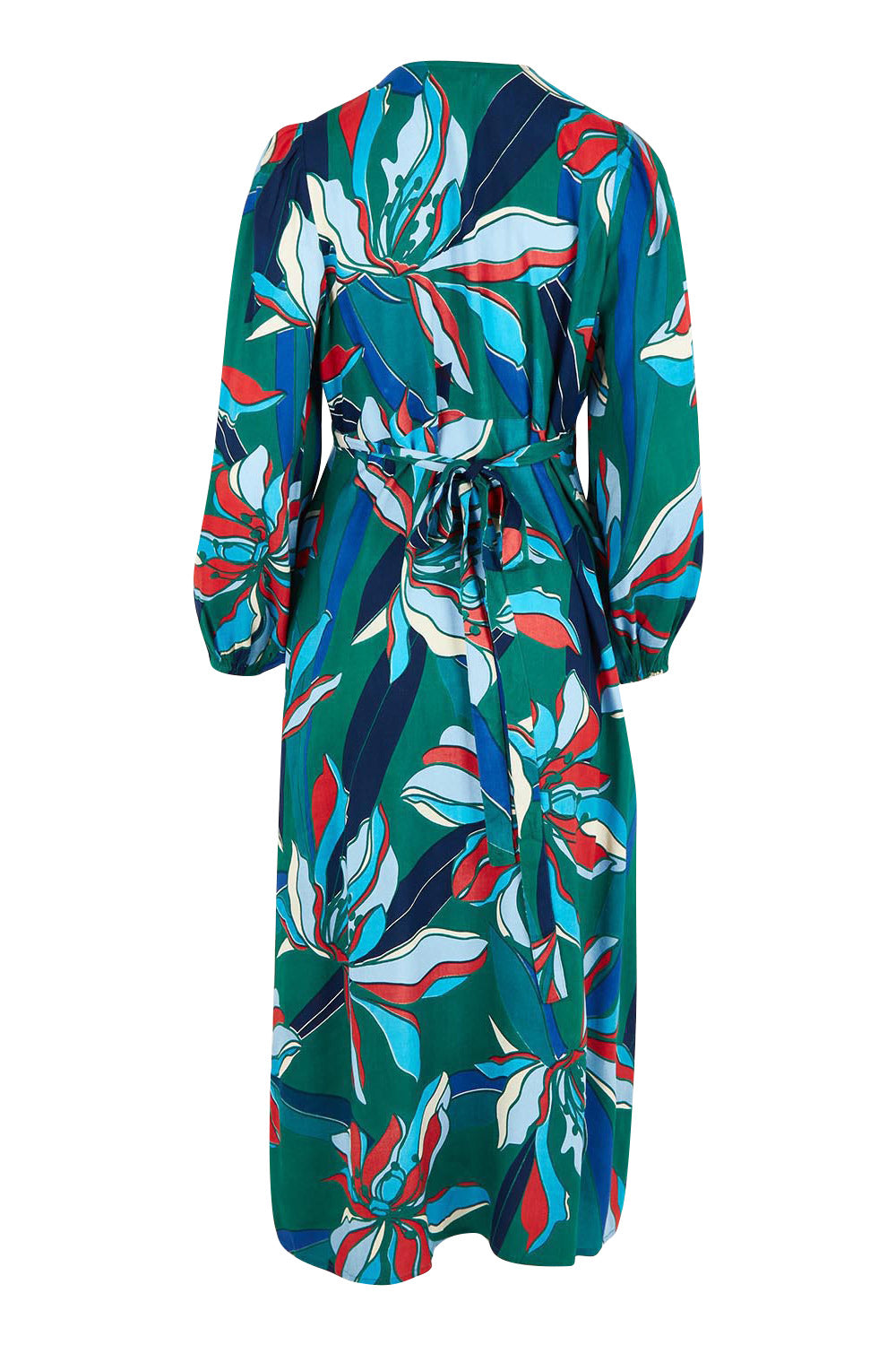 Product shot of the Derek Wrap Midi Dress in colour Petalrush, from the back
