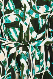 Product shot of the Taylor Button Up Dress in colour Twistvine (Green), detail