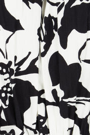 Product shot of the Ruth Cotton Maxi Dress in colour Windfleur (Black), detail