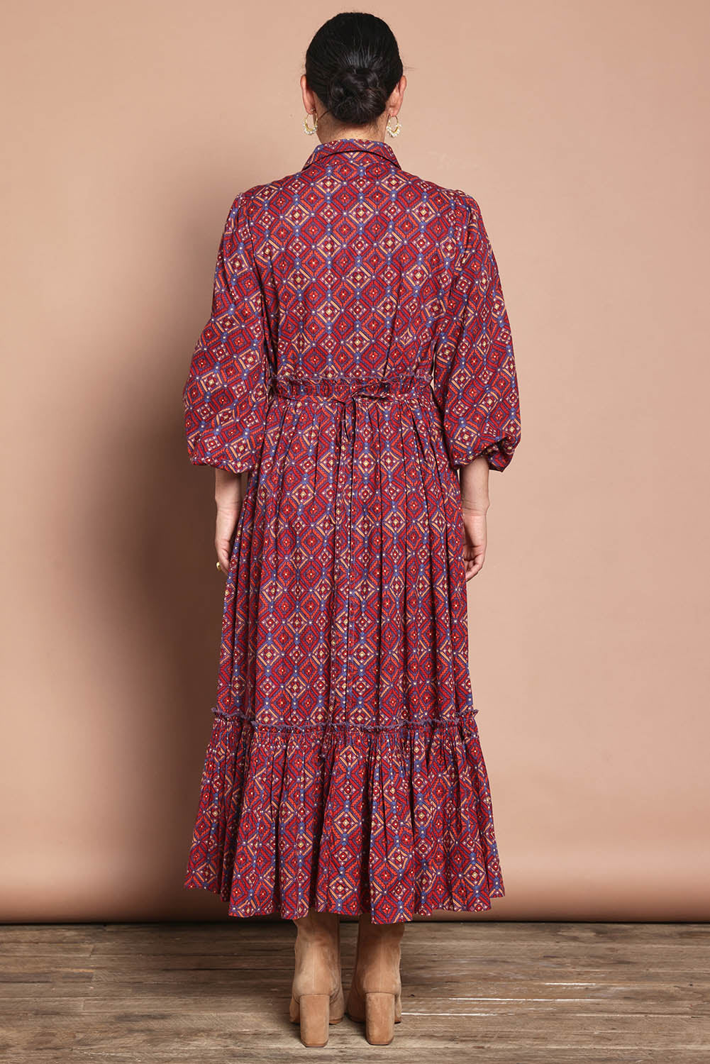 Nicole Cotton Maxi Dress – Geometric