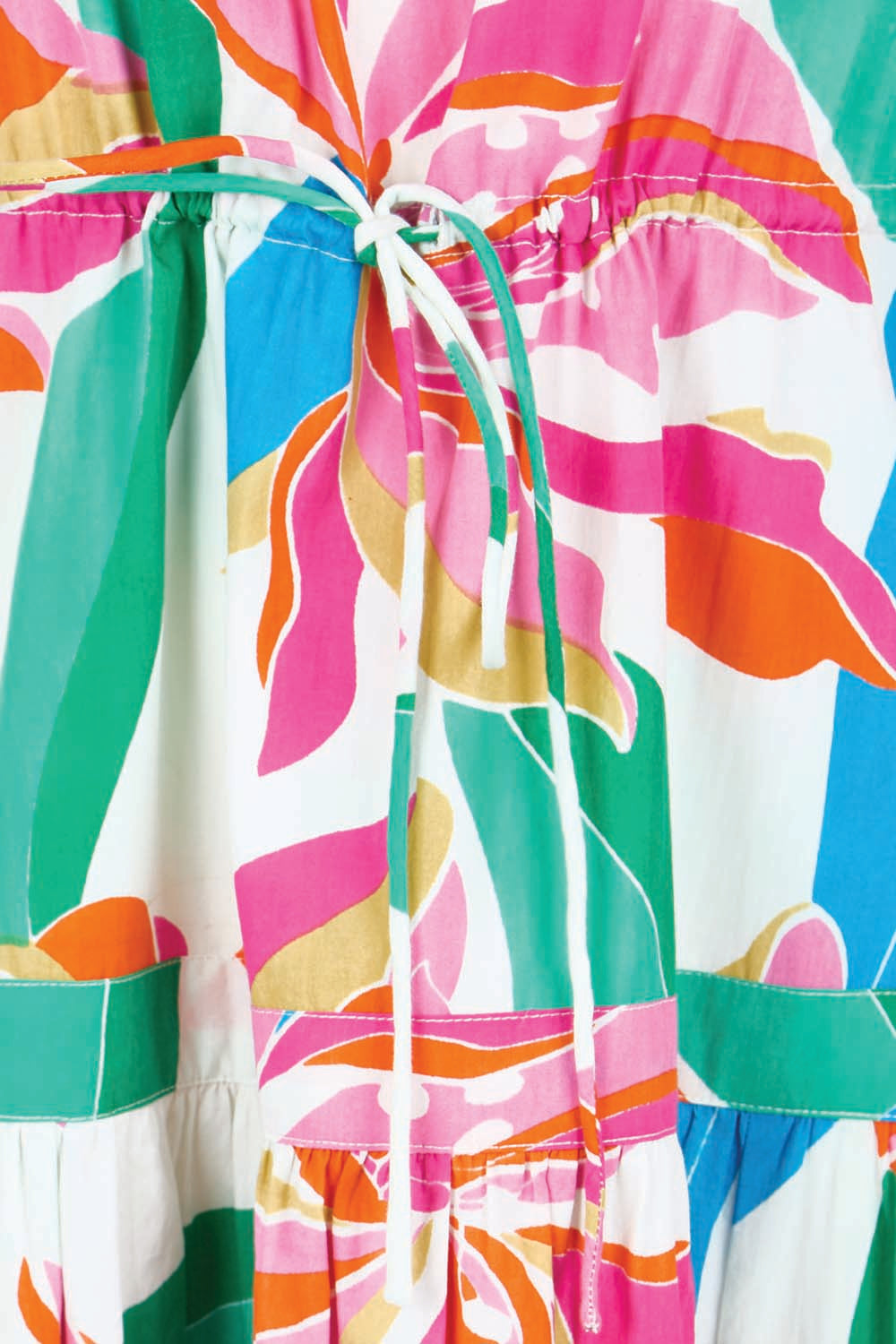 Product shot of the Maria Cotton Maxi Dress – Petalrush in colour Petalrush, showing detail