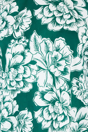 Product shot of the Kylie Frill Sleeve Cotton Top in colour Blooming (Green), detail