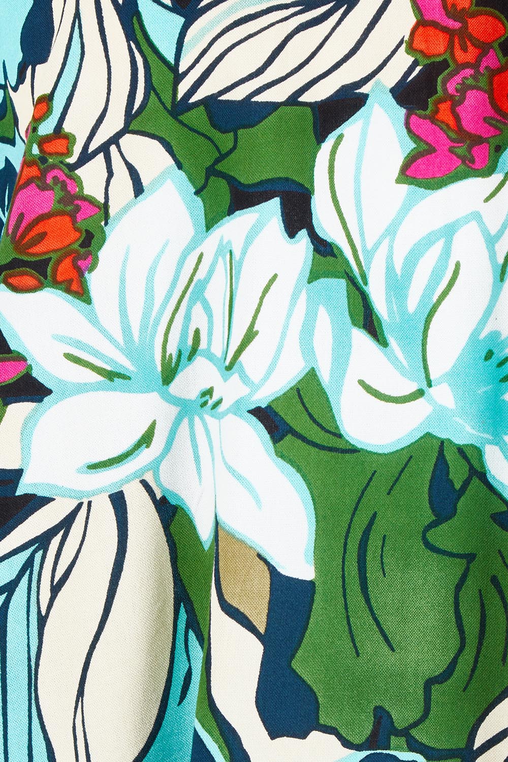 Product shot of the Ria Puff Sleeve Top in colour Bouquet, detail
