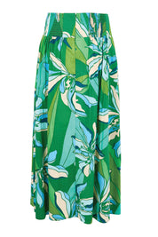 Product shot of the Rosemary Maxi Skirt – Petalrush in colour Petalrush, from the back