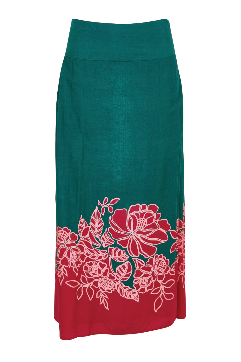 Product shot of the Rosemary Maxi Skirt – Rosepetal in colour Rosepetal, from the front
