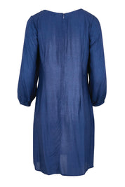 Product shot of the Isabella Shift Dress – Foxglove in colour Foxglove, from the back