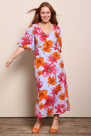 Model Georgiel wearing size 10 of the Jamie A-Line Dress – Flora in colour Flora, from the front