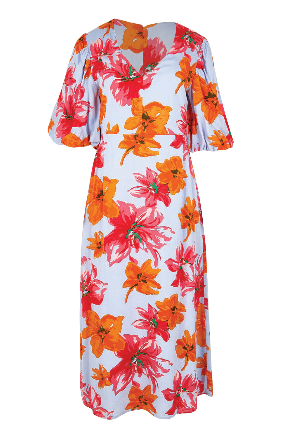 Product shot of the Jamie A-Line Dress – Flora in colour Flora, from the front
