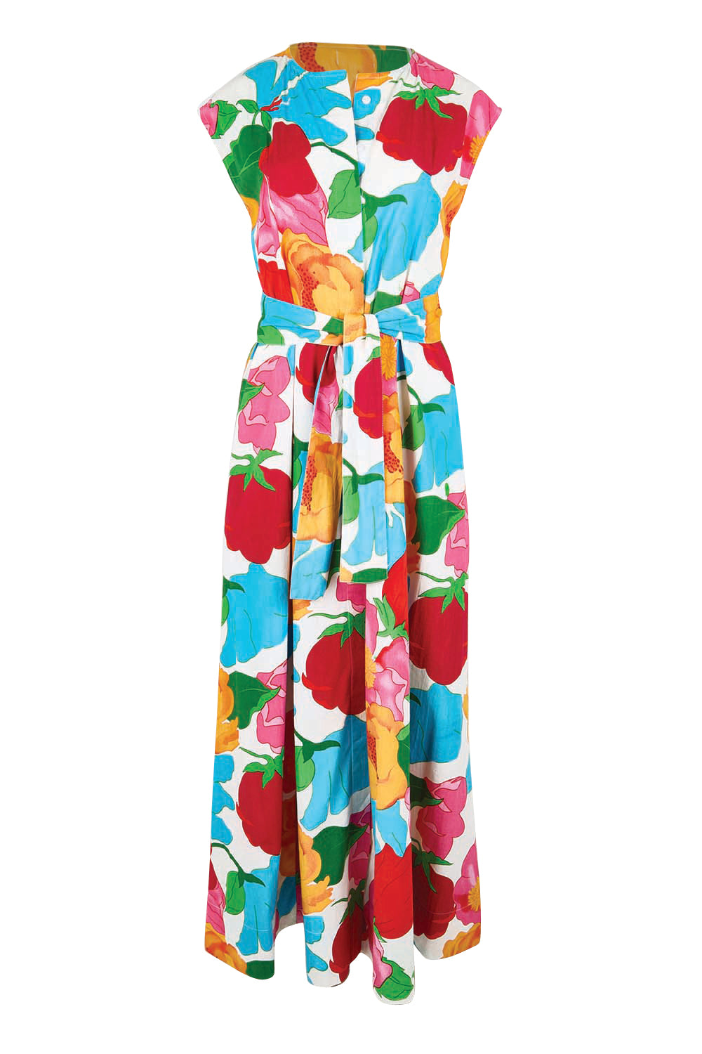 Product shot of the Jenny Cotton Maxi Dress – Botanix in colour Botanix, from the front