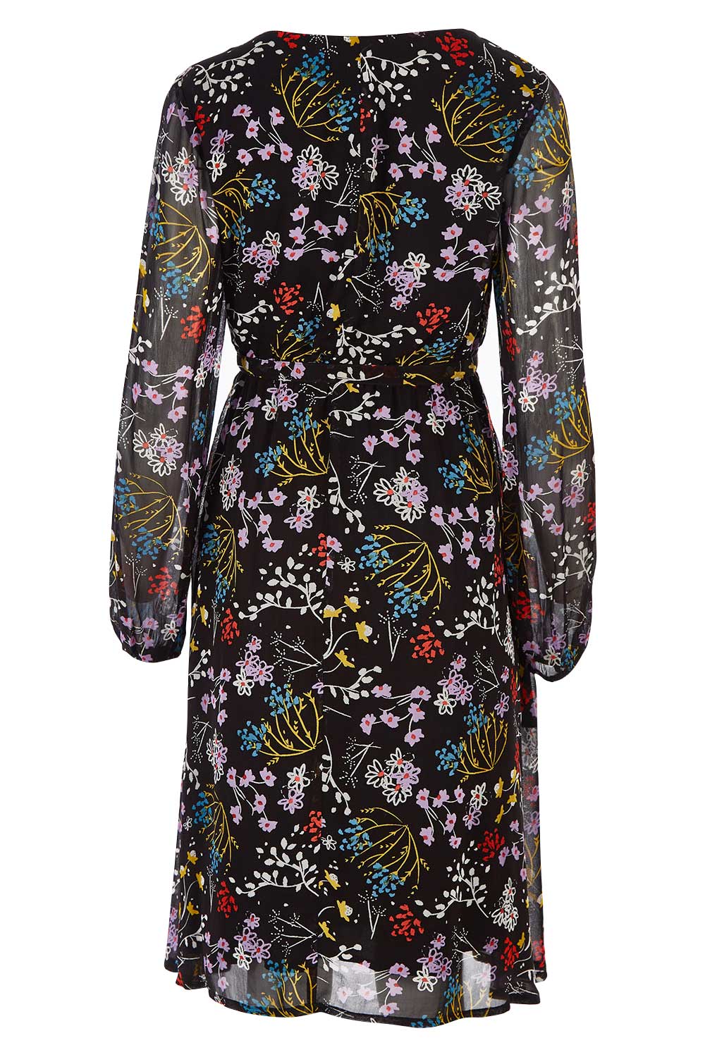 Product shot of the Odette Dress Garden Dweller in colour Black (Black), from the back