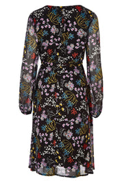 Product shot of the Odette Dress Garden Dweller in colour Black (Black), from the back