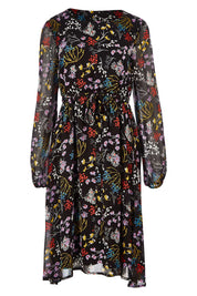 Product shot of the Odette Dress Garden Dweller in colour Black (Black), from the front
