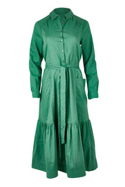Product shot of the Winnie Shirt Dress in colour Foamgreen (Green), from the front
