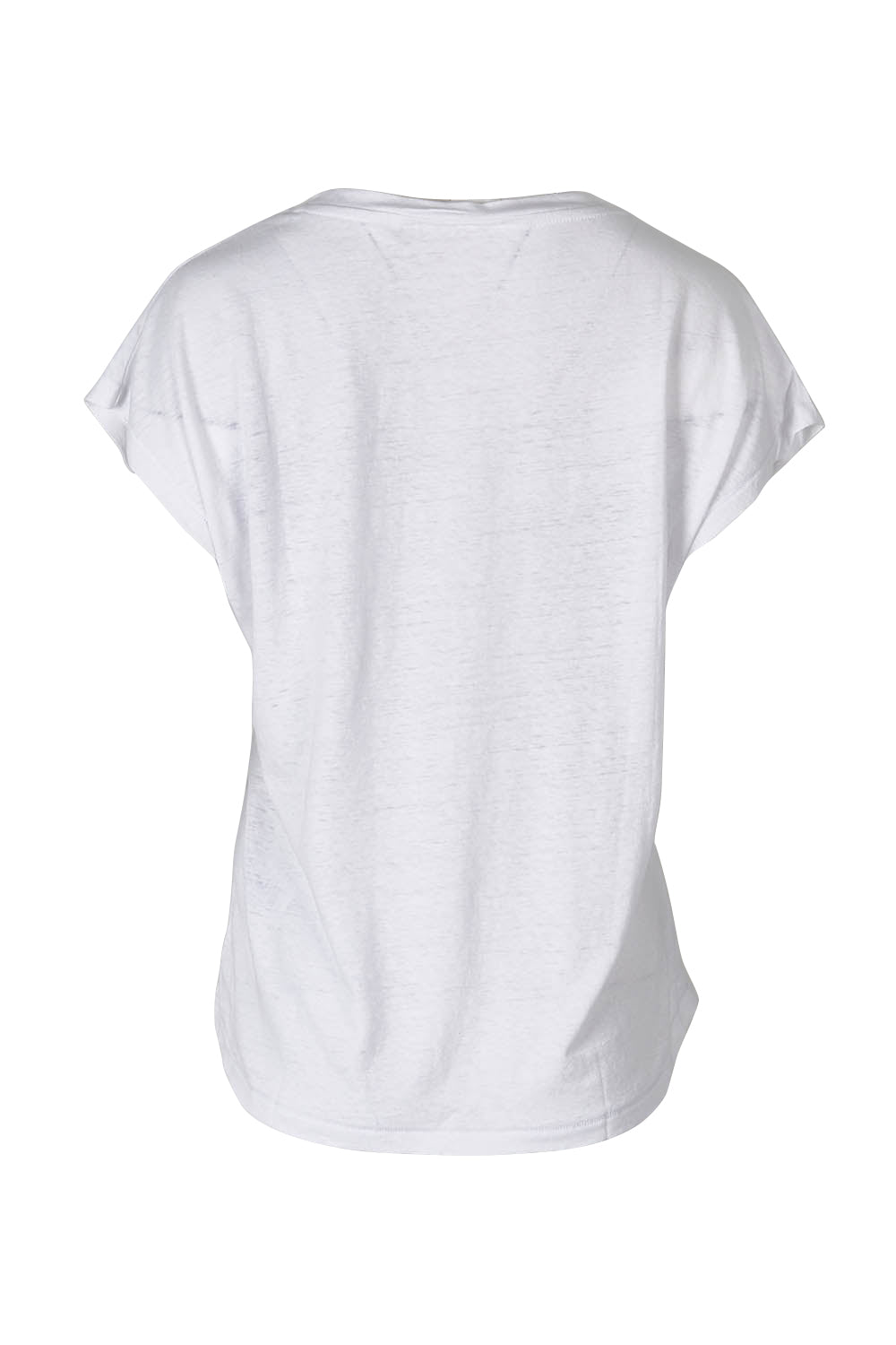 Product shot of The Easy Hemp Vin colourNeck Top - White (White), from the back