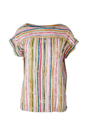 Product shot of the Melinoe Lenzing Ecovero Top in colour Multi (Pink), from the front