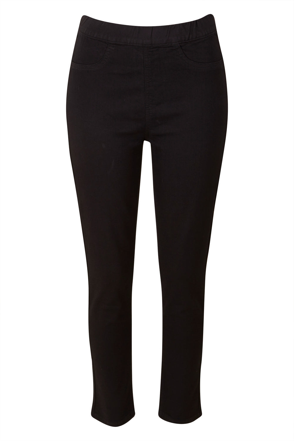 Product shot of the Crop Jean in colour Black (Black), from the front