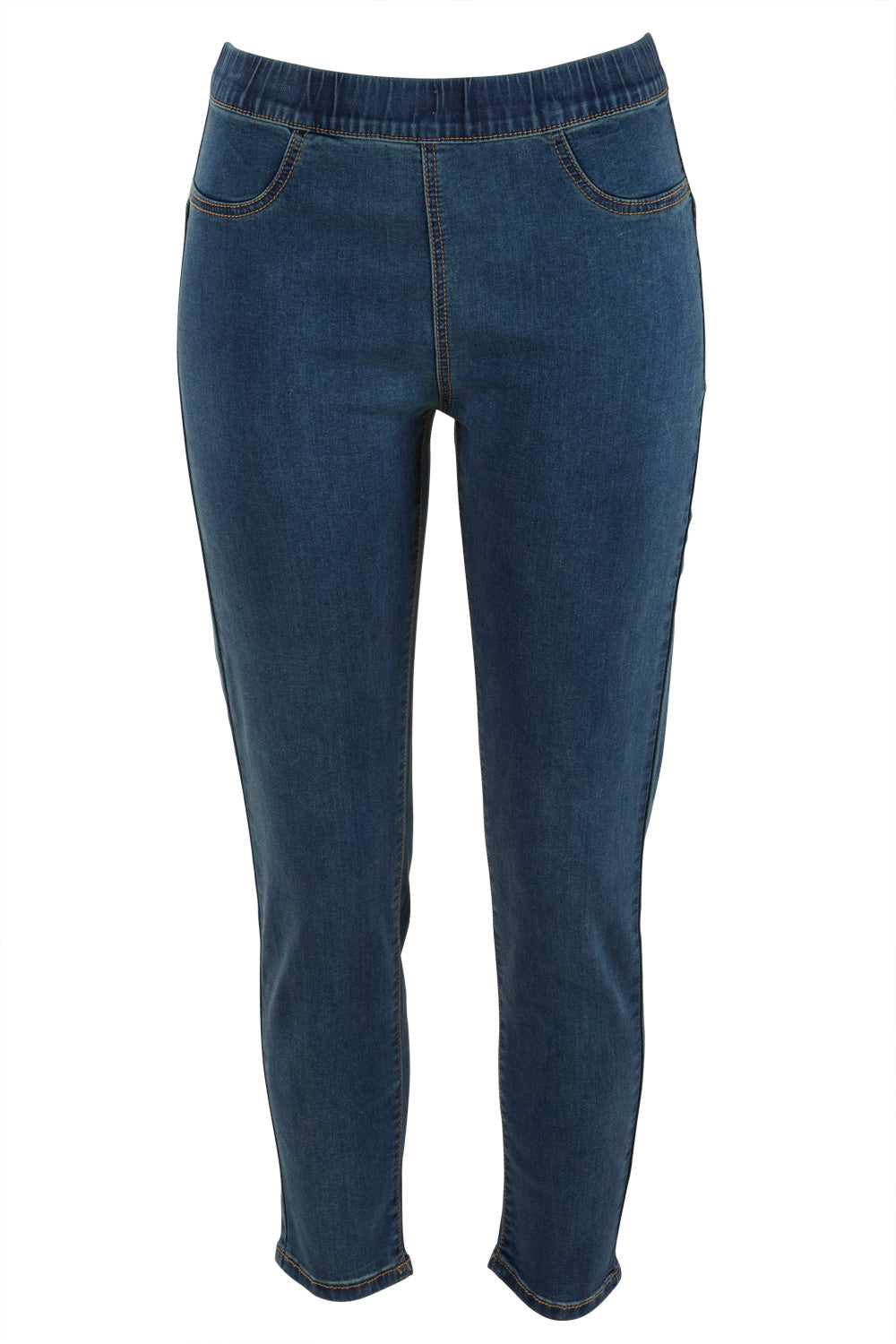 Product shot of the Crop Jean in colour Denim (Black), from the front