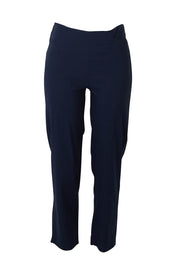 Product shot of the Pull On Pant in colour Navy (Blue), from the front