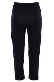 Product shot of the Eyelet Trim Pant in colour Navy (Blue), from the back