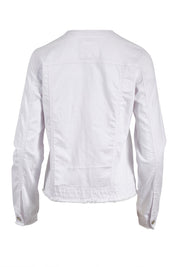 Product shot of the Collarless Jacket in colour White (White), from the back