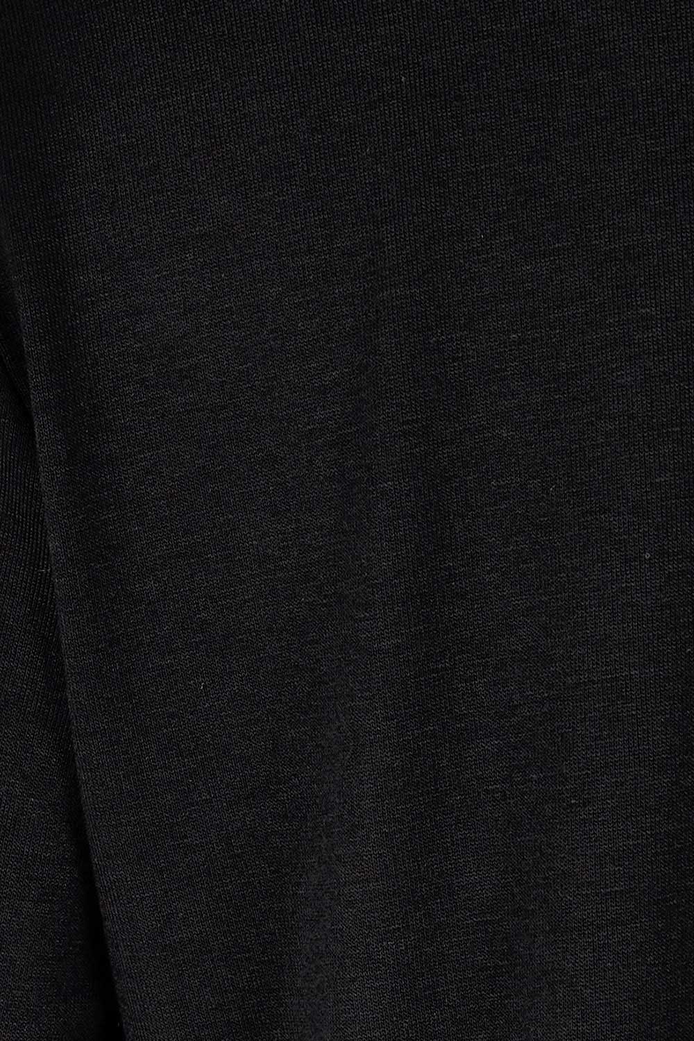 Product shot of the L/S Georgette Hem Top in colour Black (Black), detail