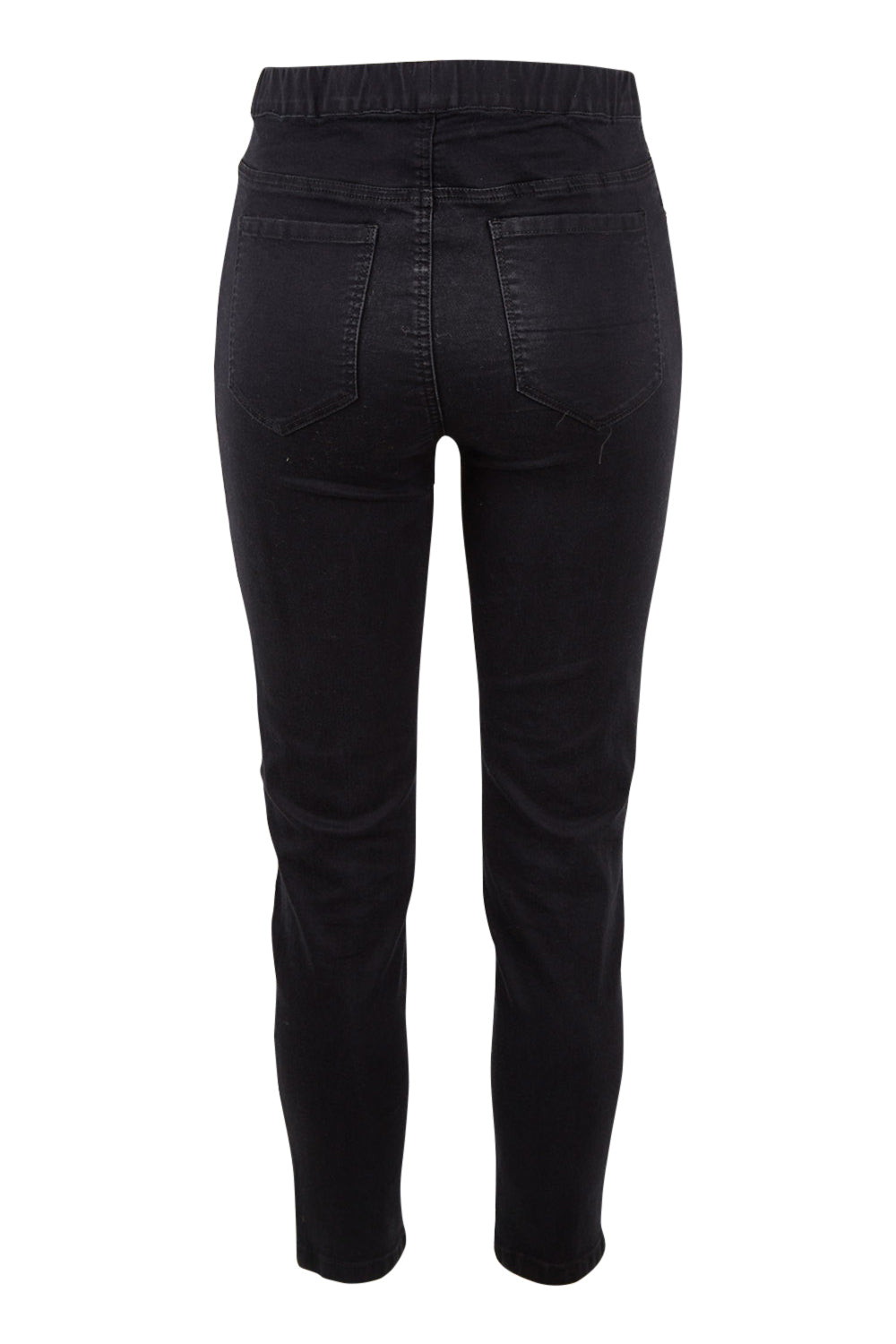 Product shot of the Pull On Ripped Jeans in colour Black (Black), from the back