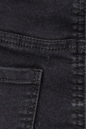 Product shot of the Pull On Ripped Jeans in colour Black (Black), detail