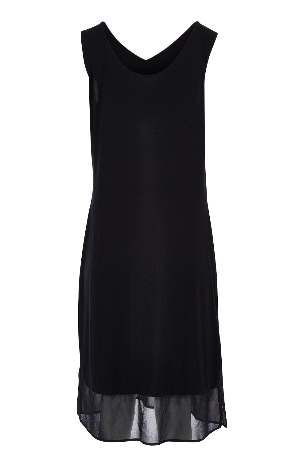 Product shot of the Reversible Essential Slip Dress in colour Black (Black), detail