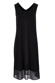 Product shot of the Reversible Essential Slip Dress in colour Black (Black), from the front