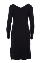 Product shot of the Reversible Dress in colour Black (Black), from the back