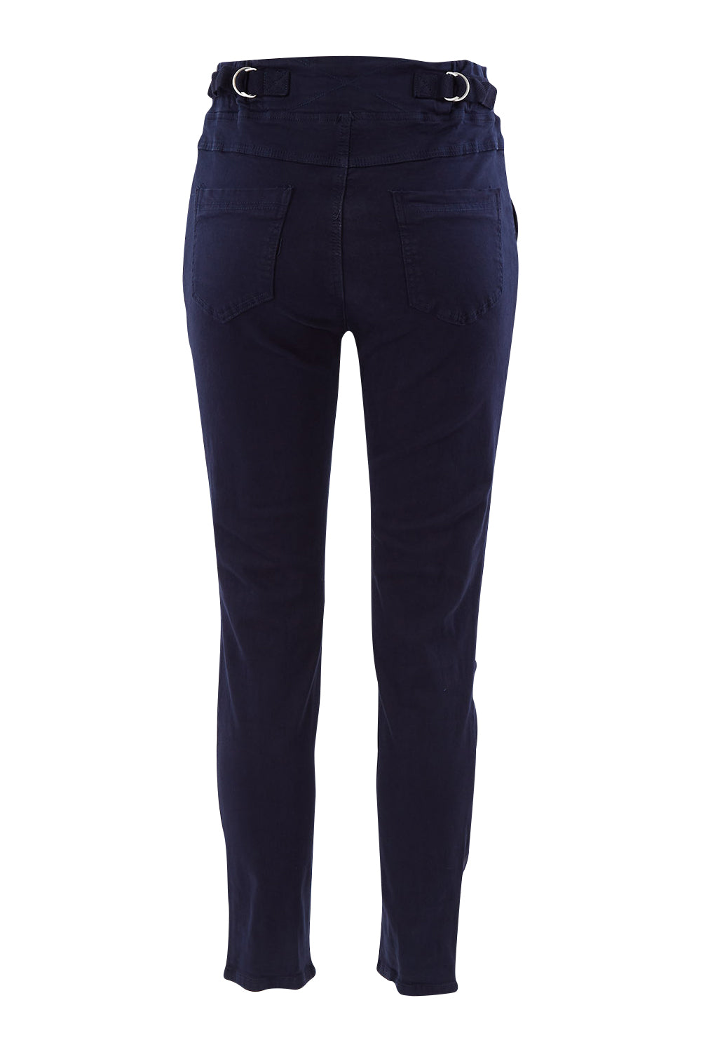 Product shot of the Jogger Jean in colour Navy (Blue), from the back