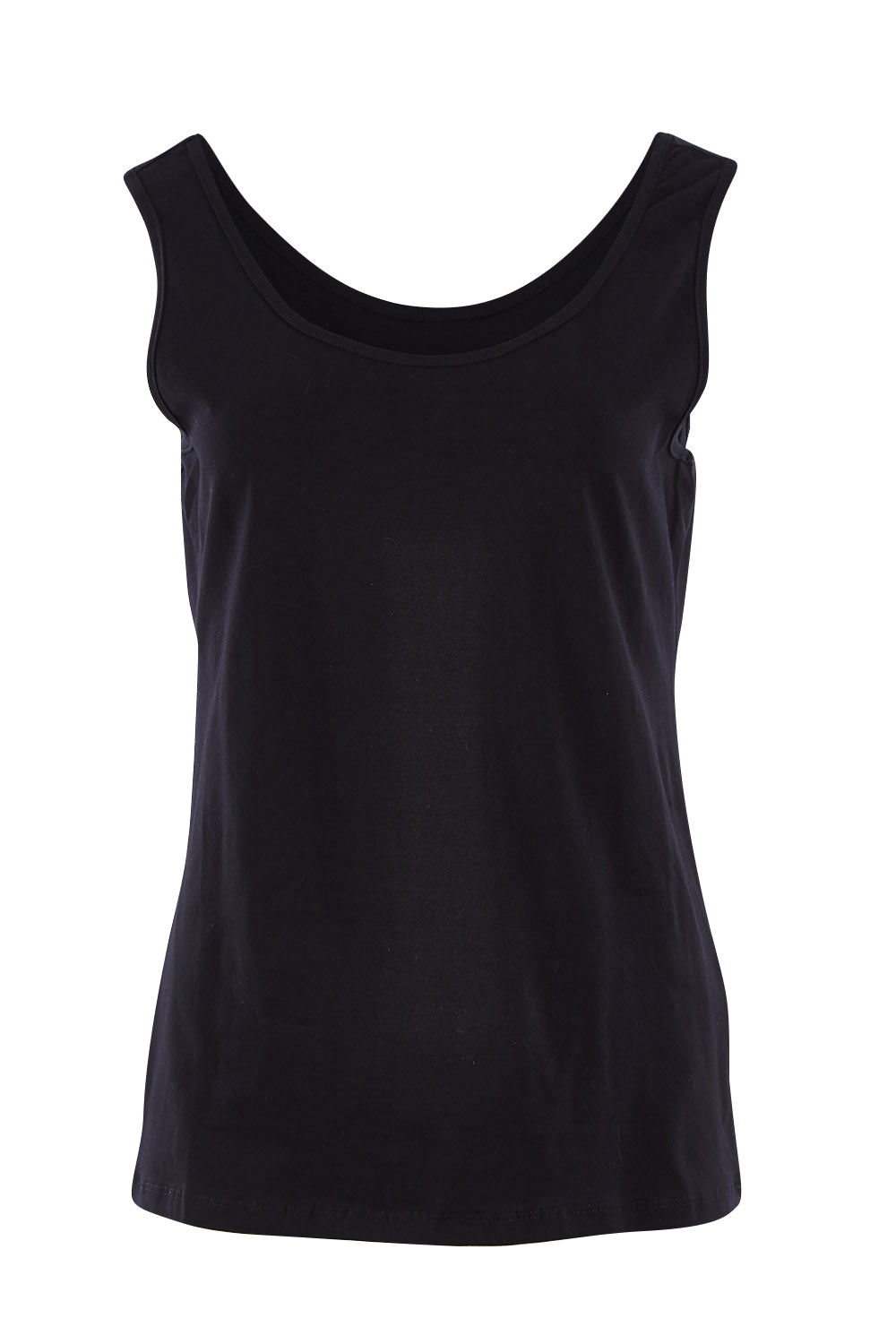 Product shot of the Basic Tank in colour Black (Black), from the front