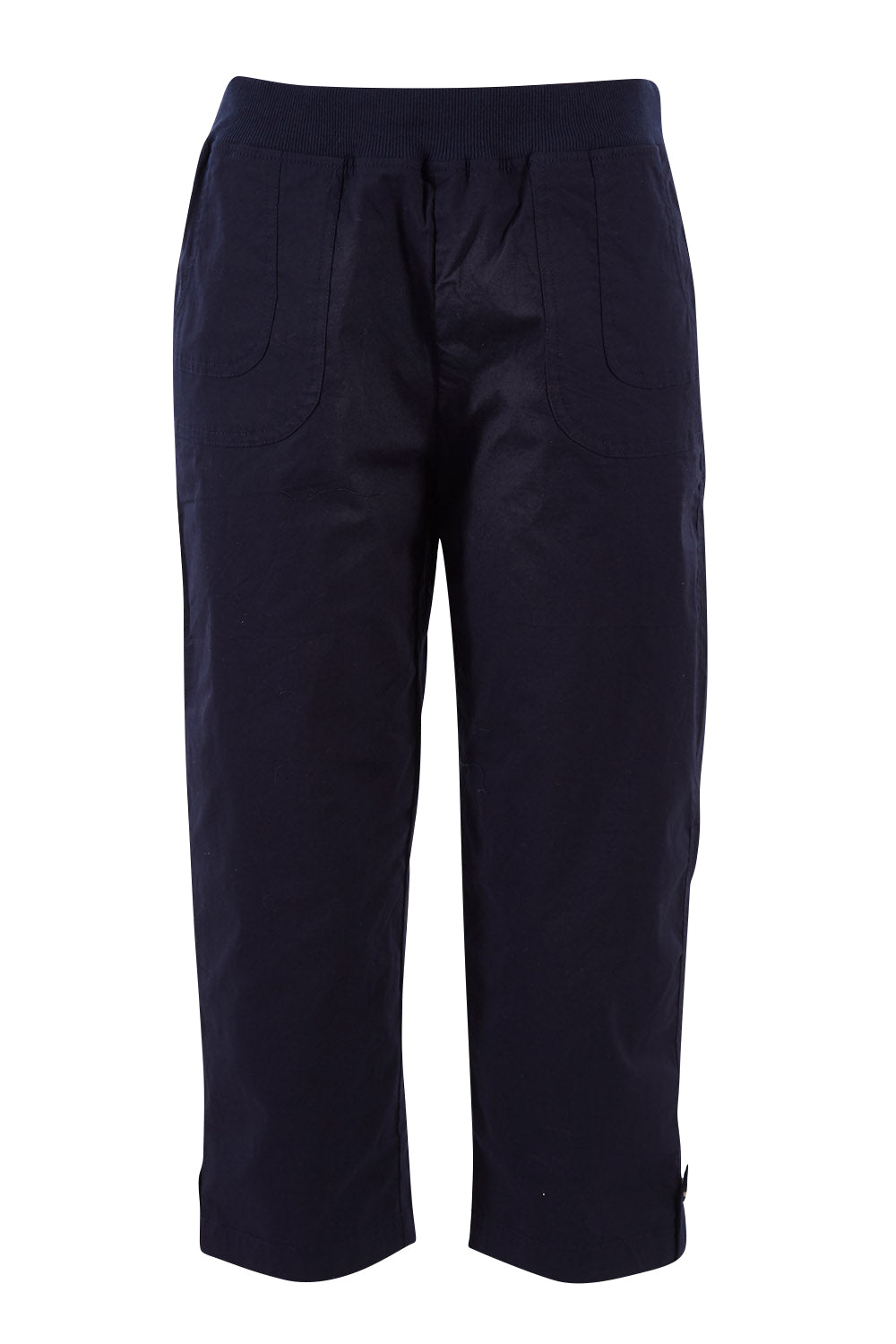 Product shot of the Santorini Cotton Pant in colour Navy (Blue), from the front
