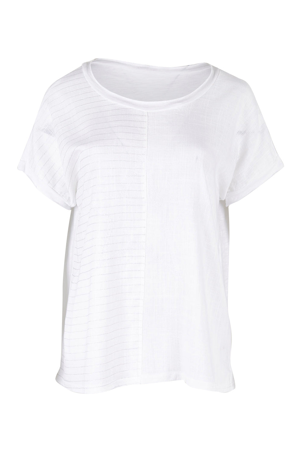 Product shot of the Star Print Top in colour White (White), from the front