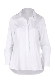 Product shot of the Poplin Shirt in colour White (White), from the front