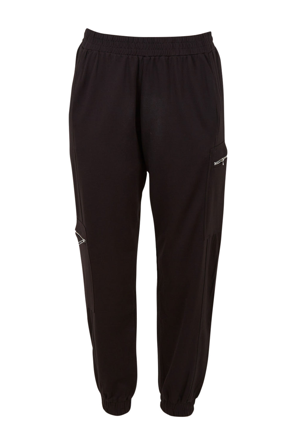 Product shot of the Zip Pocket Pant in colour Black (Black), from the front