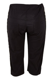 Product shot of the Crushed Jean Short in colour Black (Black), from the back