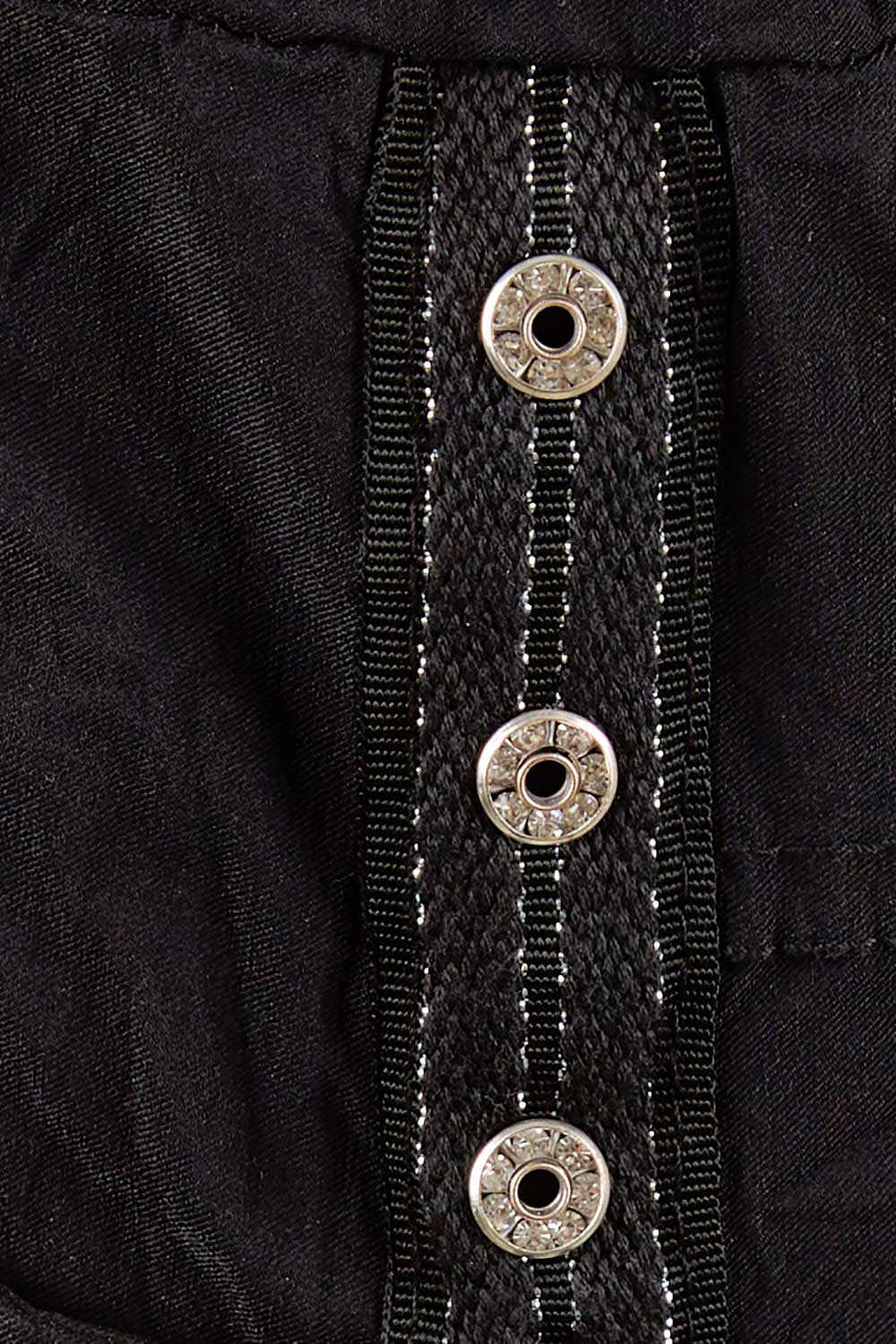 Product shot of the Crushed Jean Short in colour Black (Black), detail