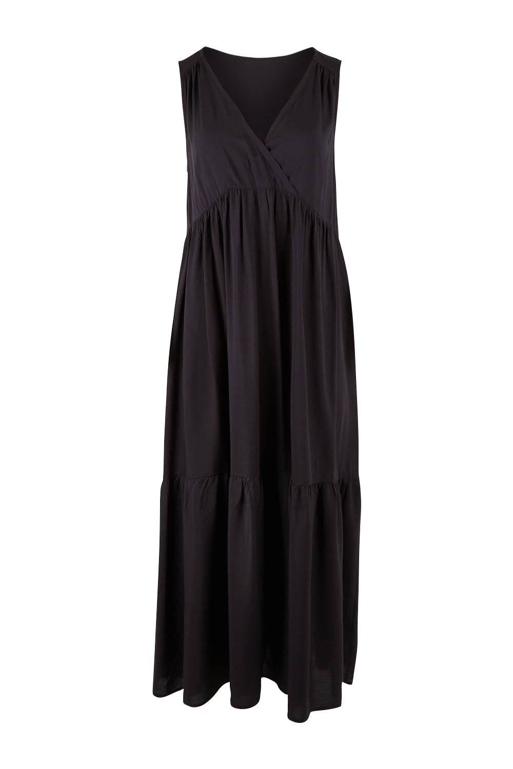Product shot of the Hamilton Dress in colour Black (Black), from the front