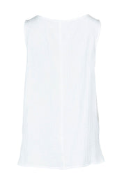 Product shot of the Byron Cotton Tank in colour White (White), from the back