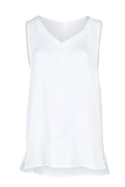 Product shot of the Byron Cotton Tank in colour White (White), from the front