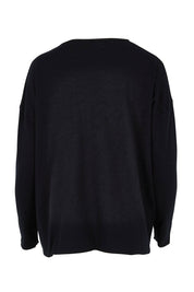 Product shot of the Amour Knit in colour Navy (Blue), from the back