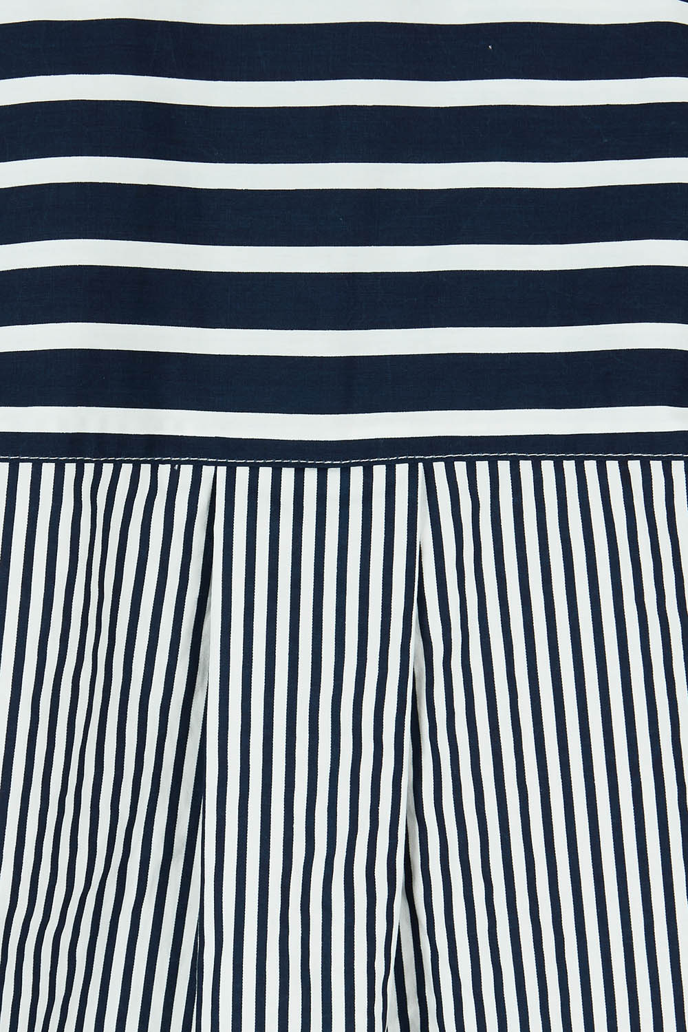 Product shot of the Anna Stripe Shirt in colour Navy (Blue), detail