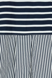 Product shot of the Anna Stripe Shirt in colour Navy (Blue), detail