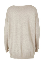 Product shot of the Cest La Vie Knit in colour Natural, from the back
